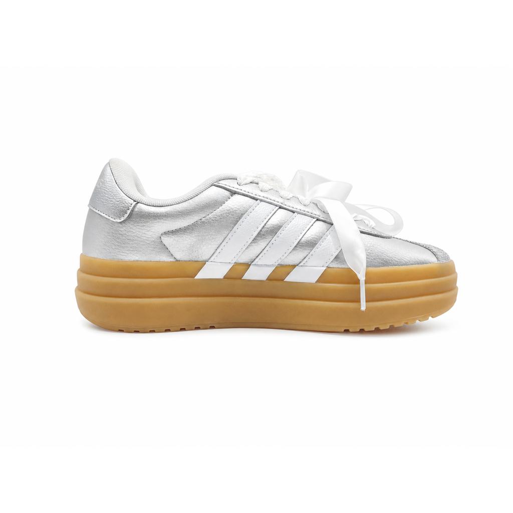 adidas VL Court Bold Silver Lurex Secret Slip Resistant Waterproof Abrasion Resistant Low Top Skateboard Shoes Women's IH3083(Team2480-)