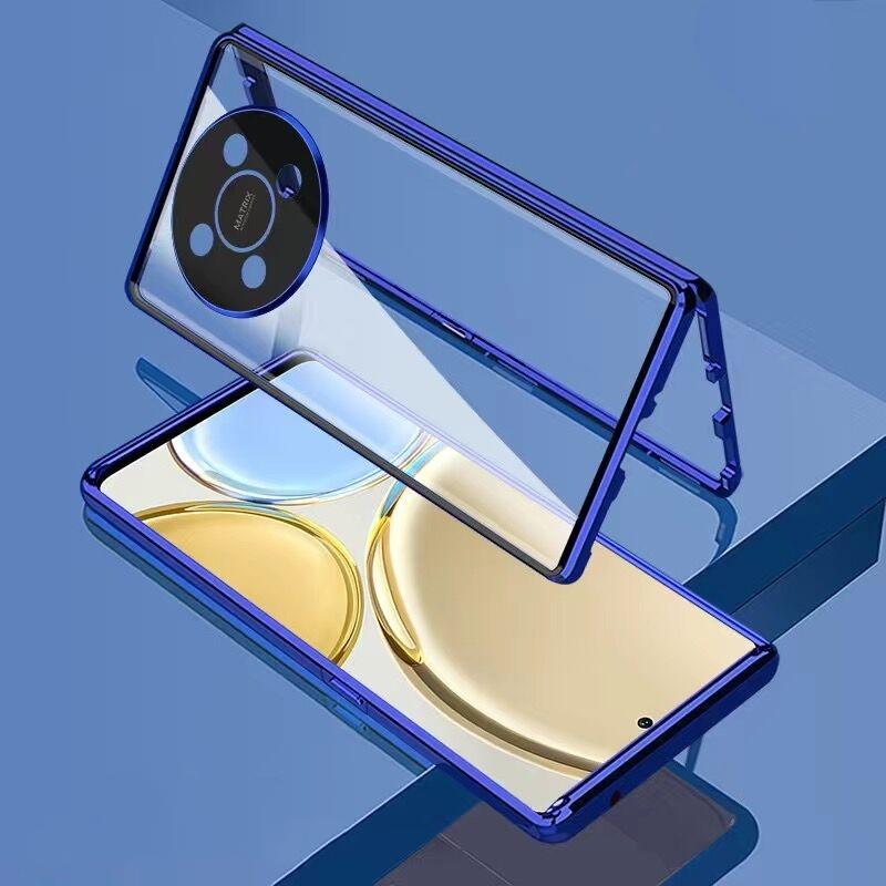 360 Full Case For Huawei Nova Y91 Case Double Sided Magnetic Adsorption Metal Tempering Glass Protection Cover Nova Y 91 Bumper