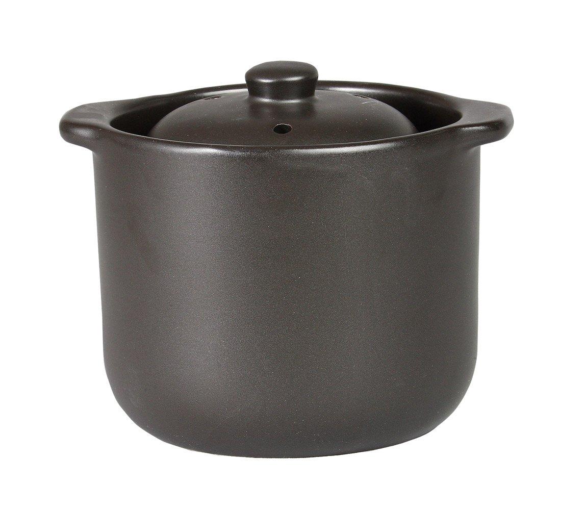 

Sento Senga Pottery Microwave-Only Rice Cooker, CeraCook (Double Lid), Black Glaze (1.5 Cups), 10-05