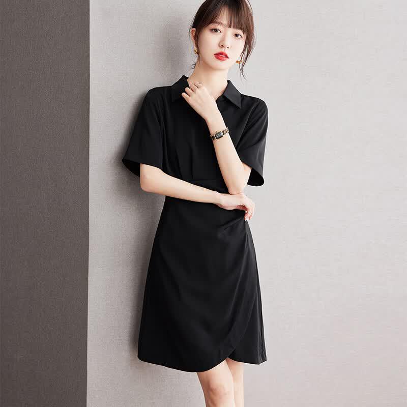 La Chapelle Summer French Irregular Shirt Dress
