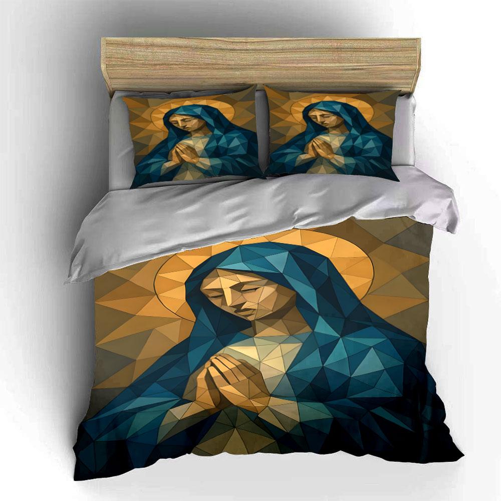 Geometric Virgin Mary illustration. Bedding sets Duvet cover sets Duvet covers Pillowcases(1*Duvet Cover 2*Pillowcases without duvet insert)