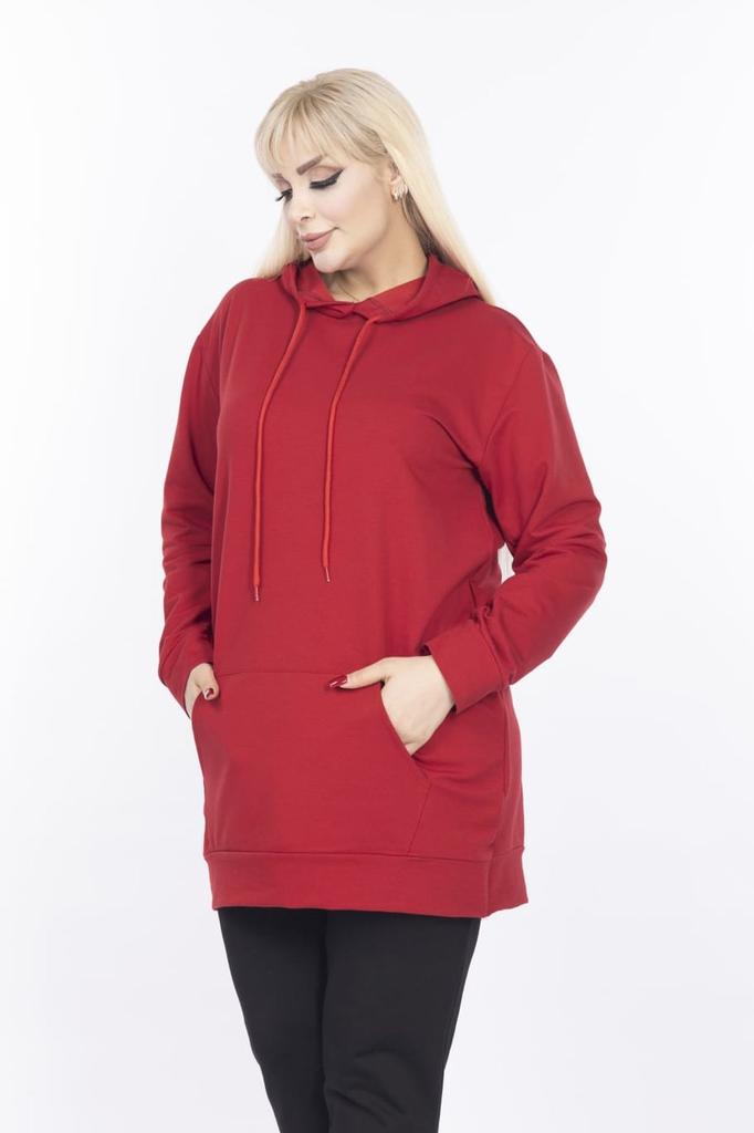 Damenstil Übergröße Sweatshirt Übergröße Kleidung Rotes Sweatshirt