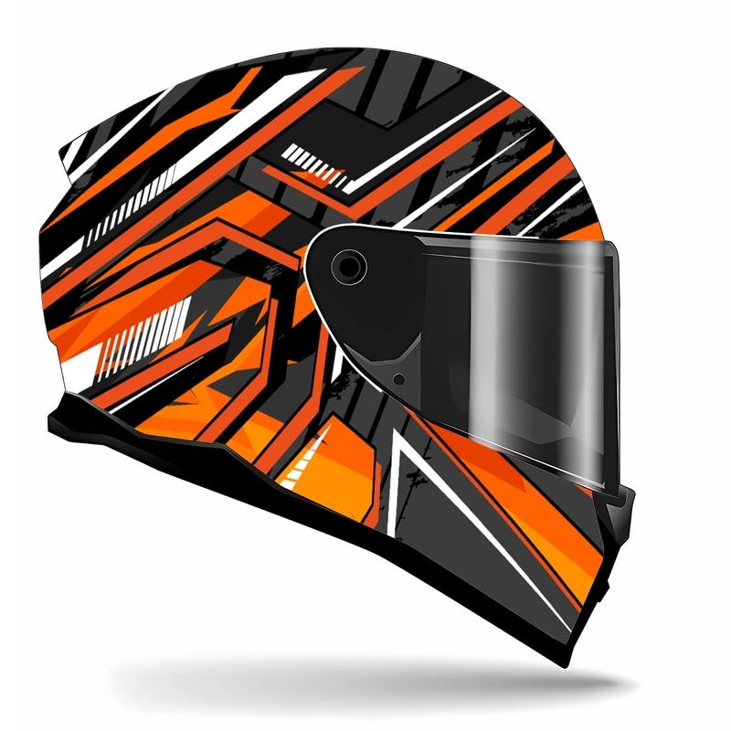 Strisce arancioni irregolari pattern fai da te Adesivi per casco da moto Autoadesivi Racing Personalizzati Wrap Adesivi in Vinile per Casco
