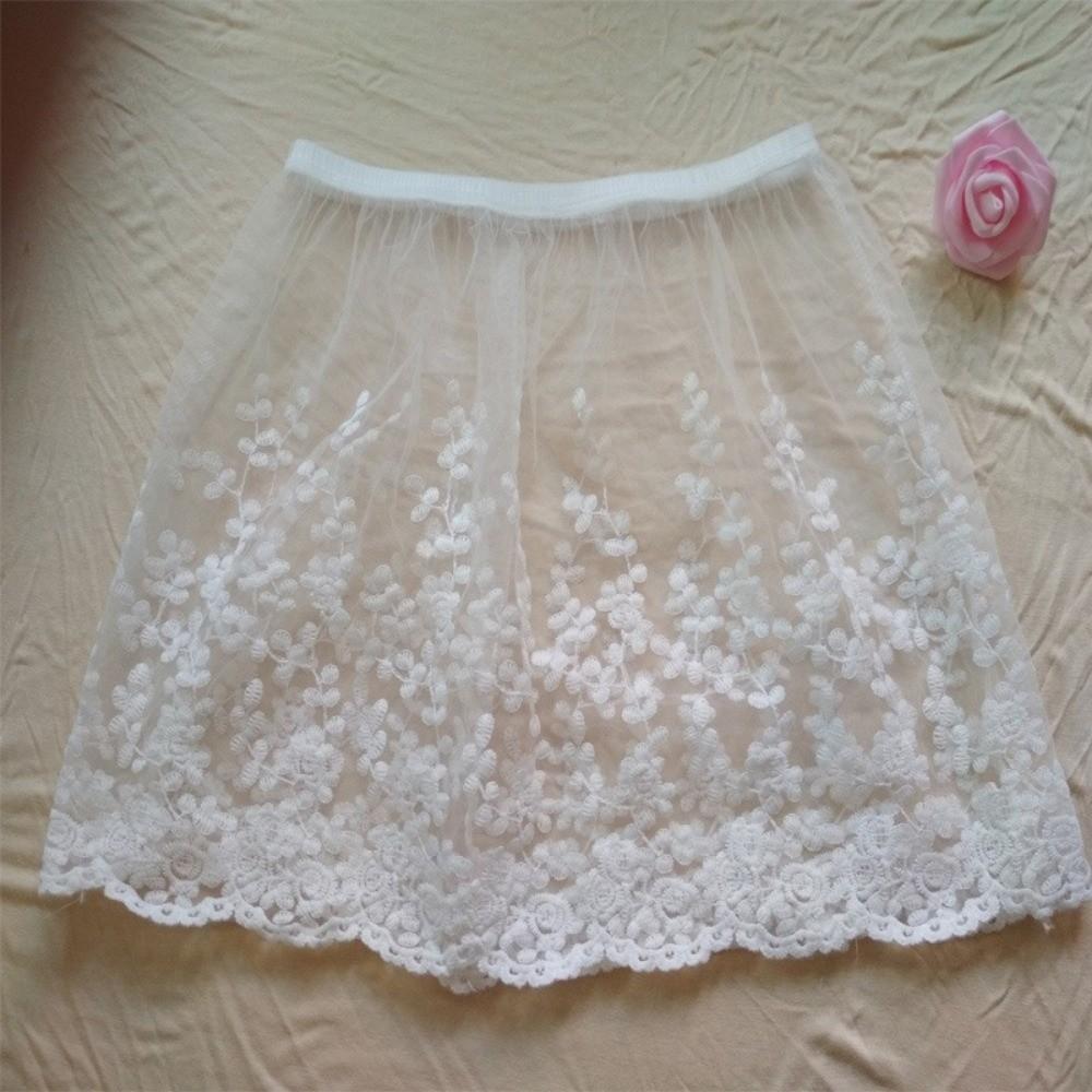 Transparent Lace Underskirt Slips High Waist Lining Petticoat Women  Spring