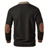 Men's Color-Blocked Button Lapel Long Sleeve Top Men's Casual Fashion Long Sleeve Top