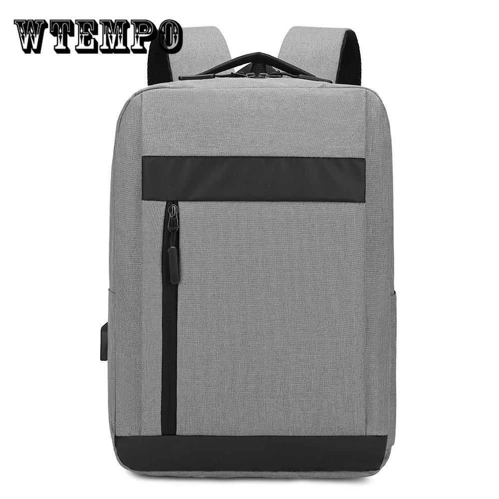 New Backpack Simple Casual Men'S Business Computer Bag Usb Rechargeable
