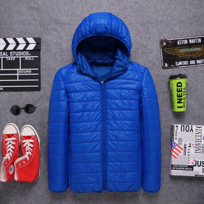 

Hooded Padded Jacket Men s Short Youth Large Size Casual Winter Padded Jacket 5XL королевский синий