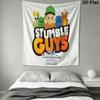 Stumble Guys Sprint Telo da Parete Stampato Coperta in Tessuto Arazzi Decorativi per Camera da Letto Soggiorno Arredamento per la Casa