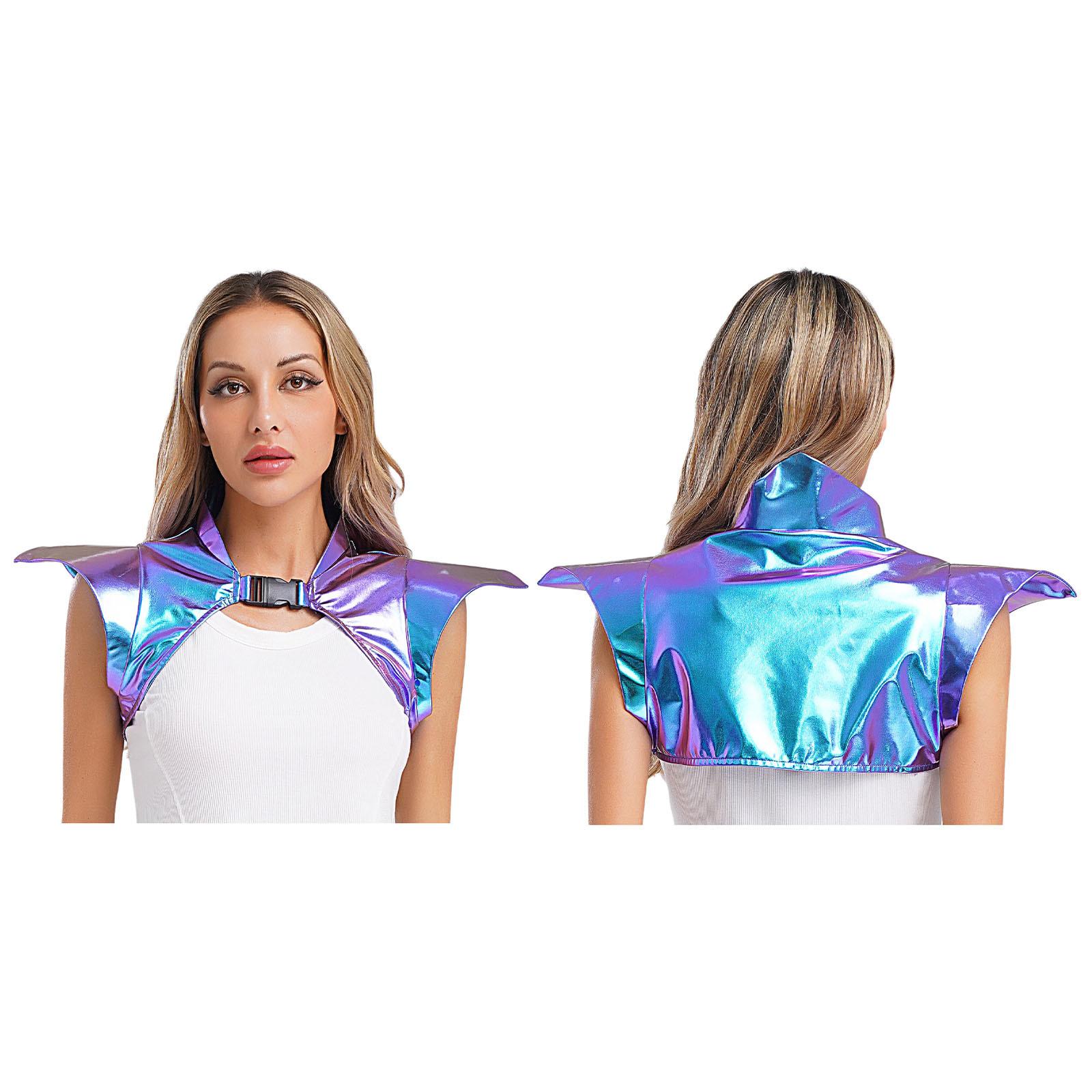 

Женский готический броневой болеро - Металлический стимпанк наплечник с эполетами для Хэллоуина и косплея S синий