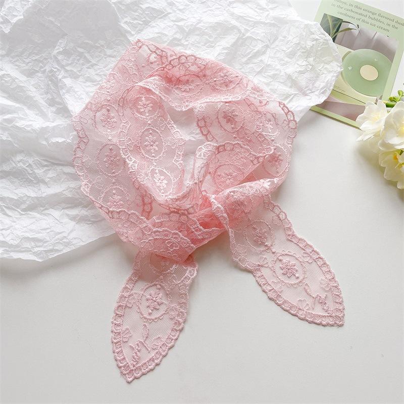 Korean Version Ins Pure Desire Lace Long Scarf Women's Spring Summer Hot Girl Layering French Accessories Hair Tie Headband
