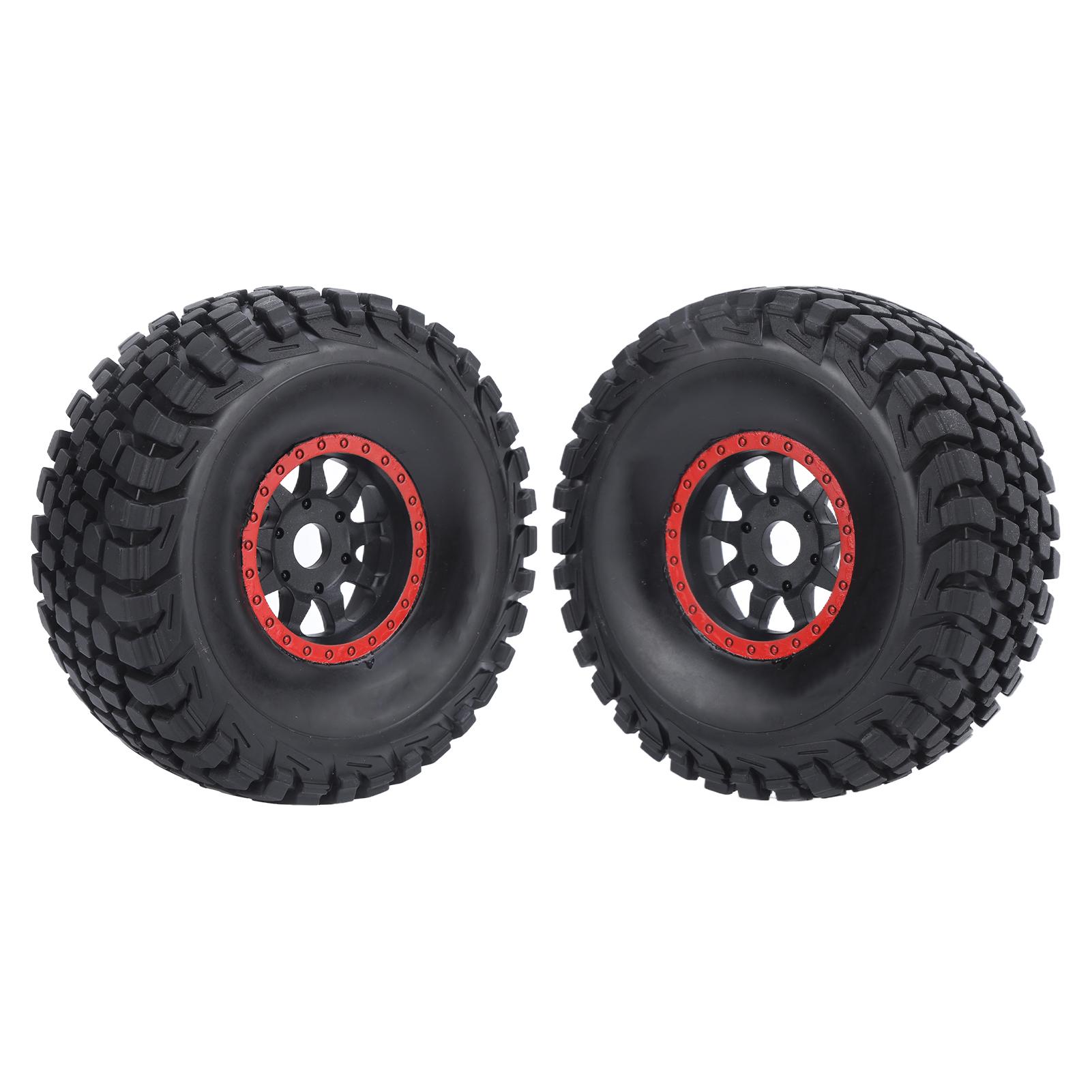 

2pcs Remote Control Car Tires WearResistance Plastic Beadlock Vehicle Wheels with Gaskets for 1Celsius7 Remote Control Car(Red )