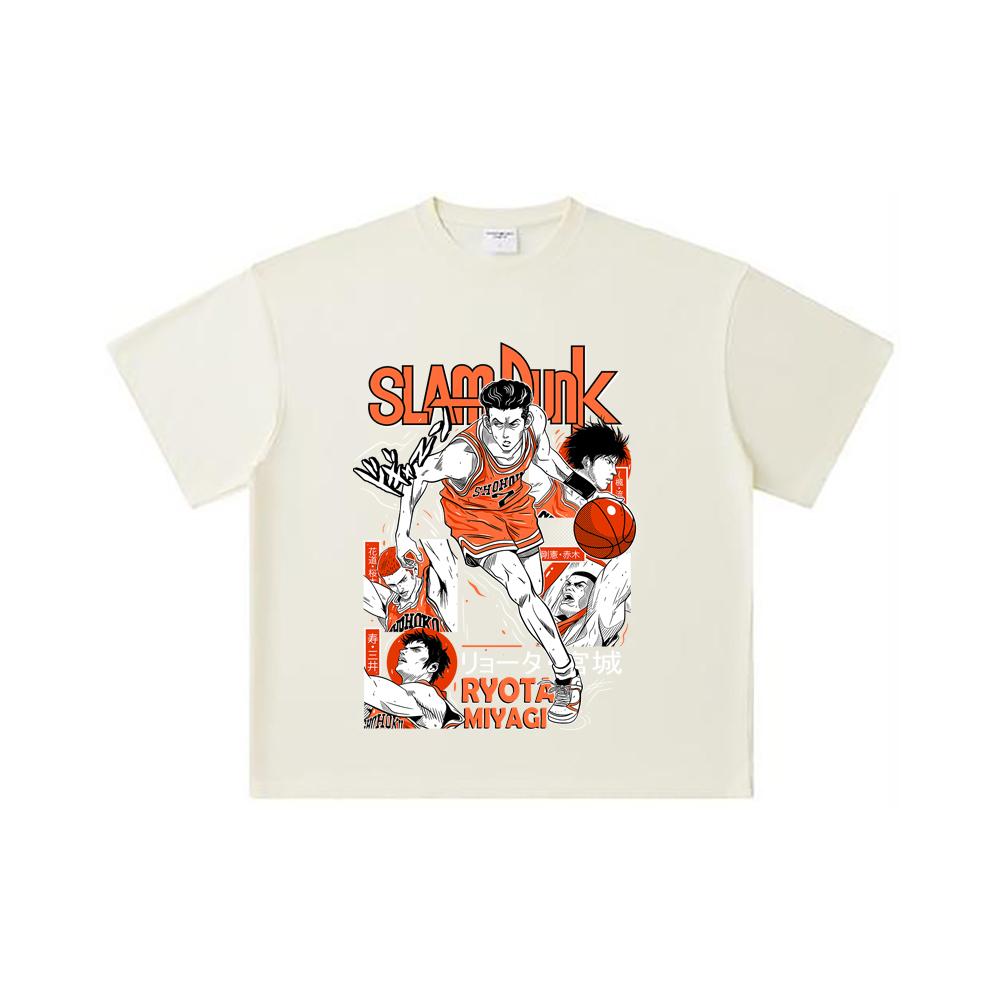 260 GSM Double Yarn 32 Count 100% Cotton Slam Dunk V5 Ryota Print Unisex Heavy Cotton T Shirt