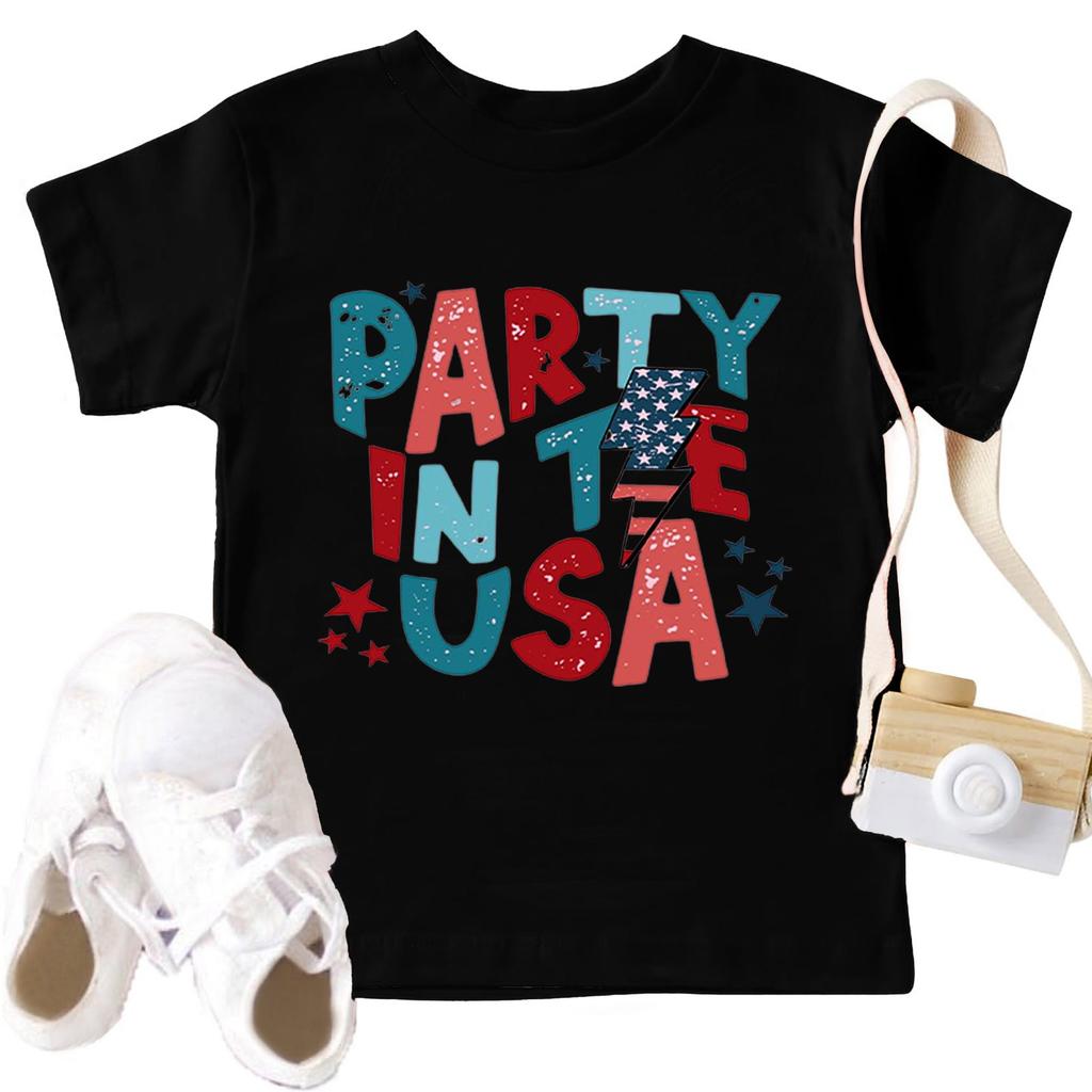 Kleinkind Mädchen Jungen T-Shirts Kinder Top Jungen und Mädchen Bedrucktes Kurzarm T-Shirt