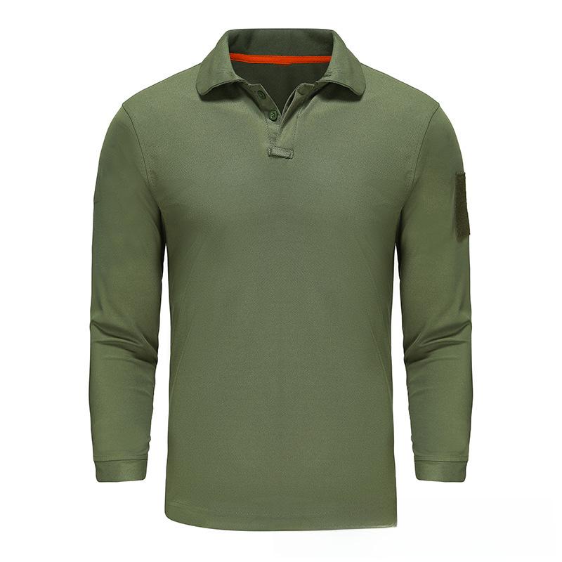 Tactical Long-Sleeve Lapel T-Shirt: Quick-Drying, Elastic, for Physical Training