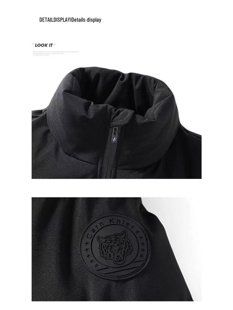 2025 Men's Stand Collar Lightweight Winter Cotton Jacket Thickened Outerwear