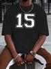 Varsity Nummer 15 Aufdruck Unisex T-Shirt Retro Sporttrikot Kurzarm Rundhals Baumwolle T-Shirt Street Fashion Lässiges Tägliches Oberteil