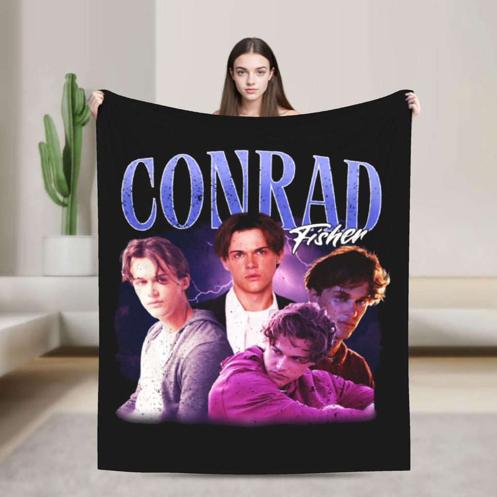 Team Conrad Fisher Flannel Blanket  Super Warm Throw Blanket for Couch Bed Travel Fluffy Bedspread Sofa Bed Cover