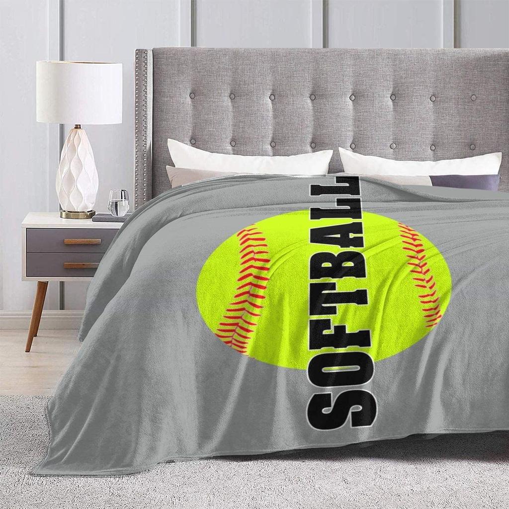 Blanket Softball Baseball in Grey Throw Blanket Ultra Soft Velvet Blanket Lightweight Bed Blanket Quilt Durable Home Decor