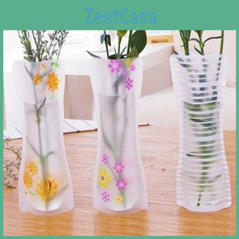 Ecofriendly Portable Cute Flower 3pcs Foldable Vase Wedding Office Home Decoration Random Pvc Plastic Flower Vase