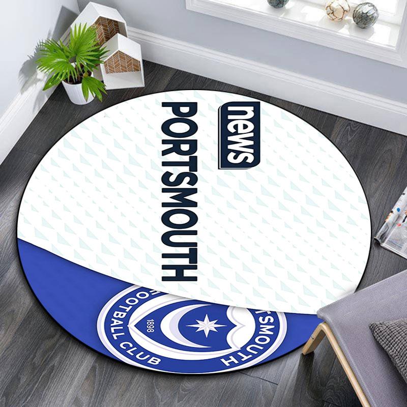 Portsmouth FC Art Pattern Round rug,Carpet Rug for Living Room Bedroom Playroom ,Non-slip Floor Mat,Holiday Gifts and Birthday Gifts.