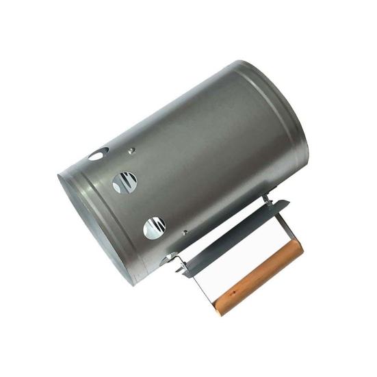 Charcoal Chimneys Starter with Wooden Handle Heavy-Duty Steel Wire Base Chimneys Starter for Charcoal Grill And BBQ