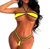 Exotic Three-Point High-Cut Bikini Lingerie Set