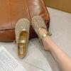 Age-reducing Gypsy Rhinestone Baotou Drag Women's Outer Wear 2025 Summer New Soft Flat-bottomed Mesh Breathable Beautiful Slippers