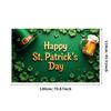 St Patricks Day Backdrop Banner With Beer Mug And Clover Party Event Decoration Photo Booth photography Background Props