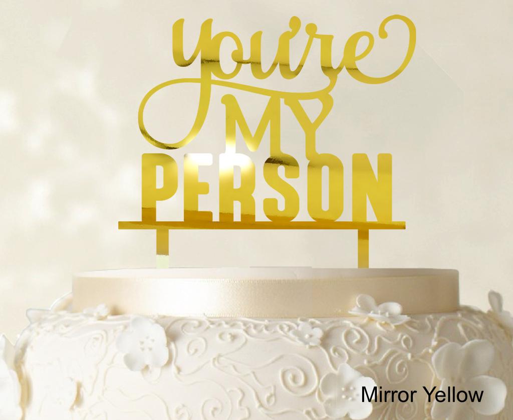 You're My Person "" Hochzeitstortenaufsatz, blauer Tortenaufsatz, Kuchendekoration, Option erhältlich, 15,2 - 17,8 cm