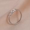 Minimalist Three Hearts Wedding Rings Stainless Steel Love Casual Finger Rings Friend Gift Trendy Jewelry