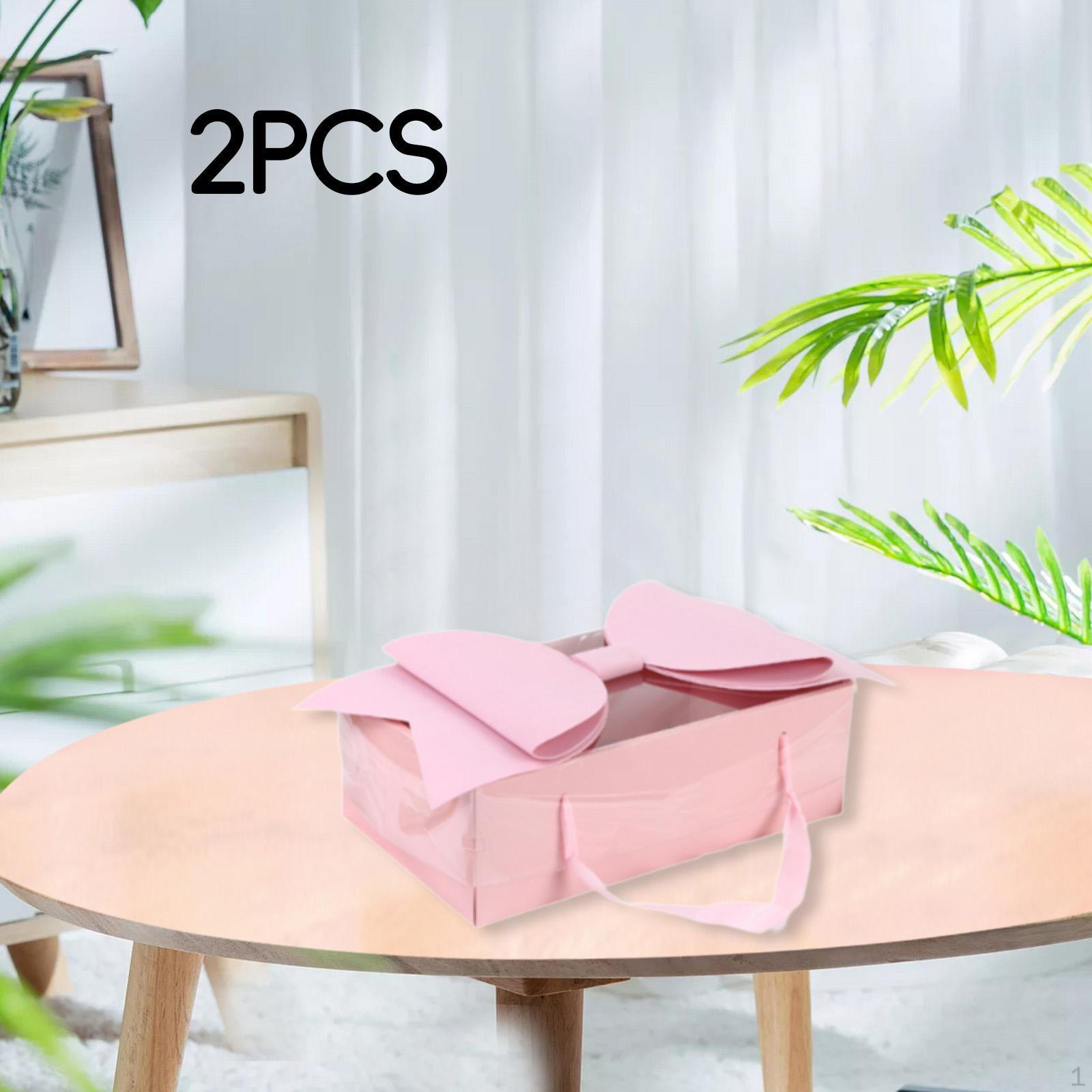 

2 шт. Подарочные коробки на День святого Валентина, нежные цветы с бантом, подарки на День святого Валентина для нее розовый