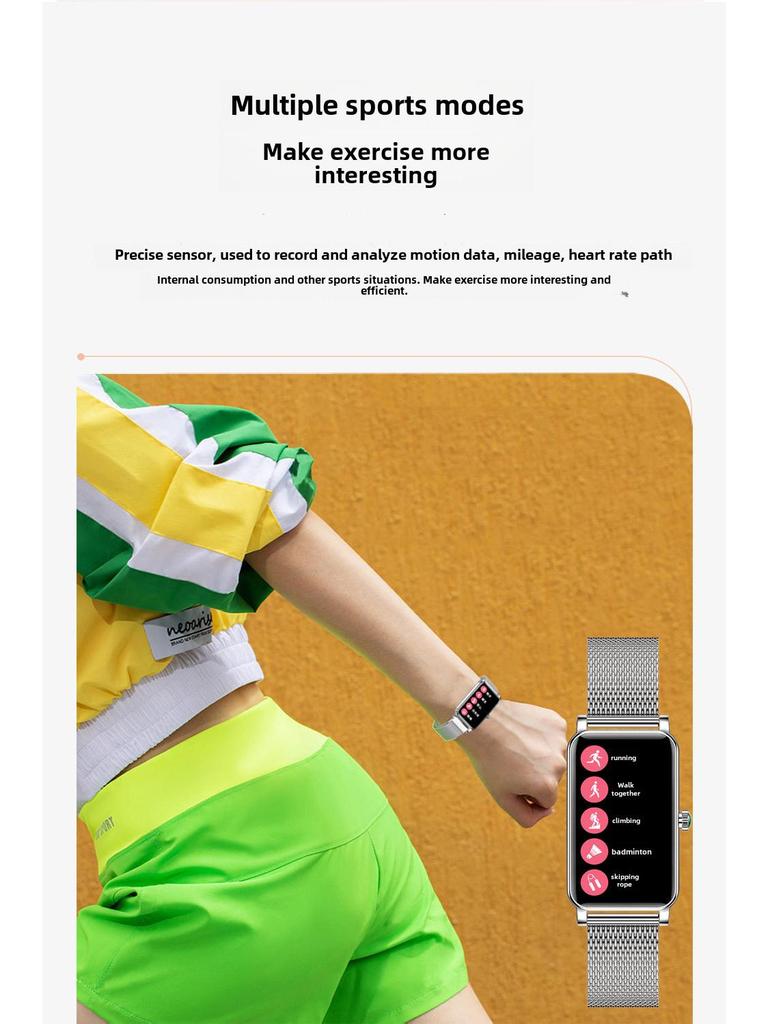 Brățară inteligentă pentru femei 2024 ZX19: Monitor de ritm cardiac, Memento ciclu menstrual & Moduri multi-sport