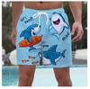 3D-gedruckte Cartoon-Haifischmuster Strand Herren Bunte Tier Muster Schwimm Sommer Hawaiianische Surfshorts