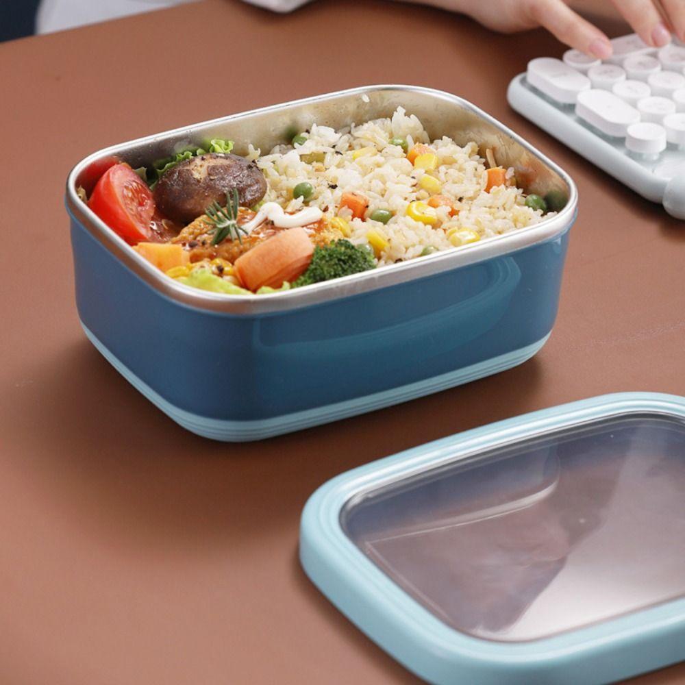 Leakproof Fresh-Keeping Box Rectangular Food Container Stainless Steel Lunchbox  Refrigerator