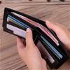 Men’s Four Fold Wallet PU Leather Short Wallet Multi Card Holder with Photo ID Window Driver License Pocket Business Bifold Purse