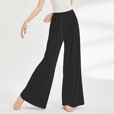 Moderner Tanzhosen Tanzhosen Neuer Stil Drapierte Weitbeinige Hosen Locker Chinesisches Tanzkostüm Erwachsene Klassischer Tanz Übungskleidung