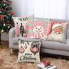 Christmas Printed Pillow Case Cute Santa Claus Gift Snowman Fashion Decorative Linen Plush Pillow Case
