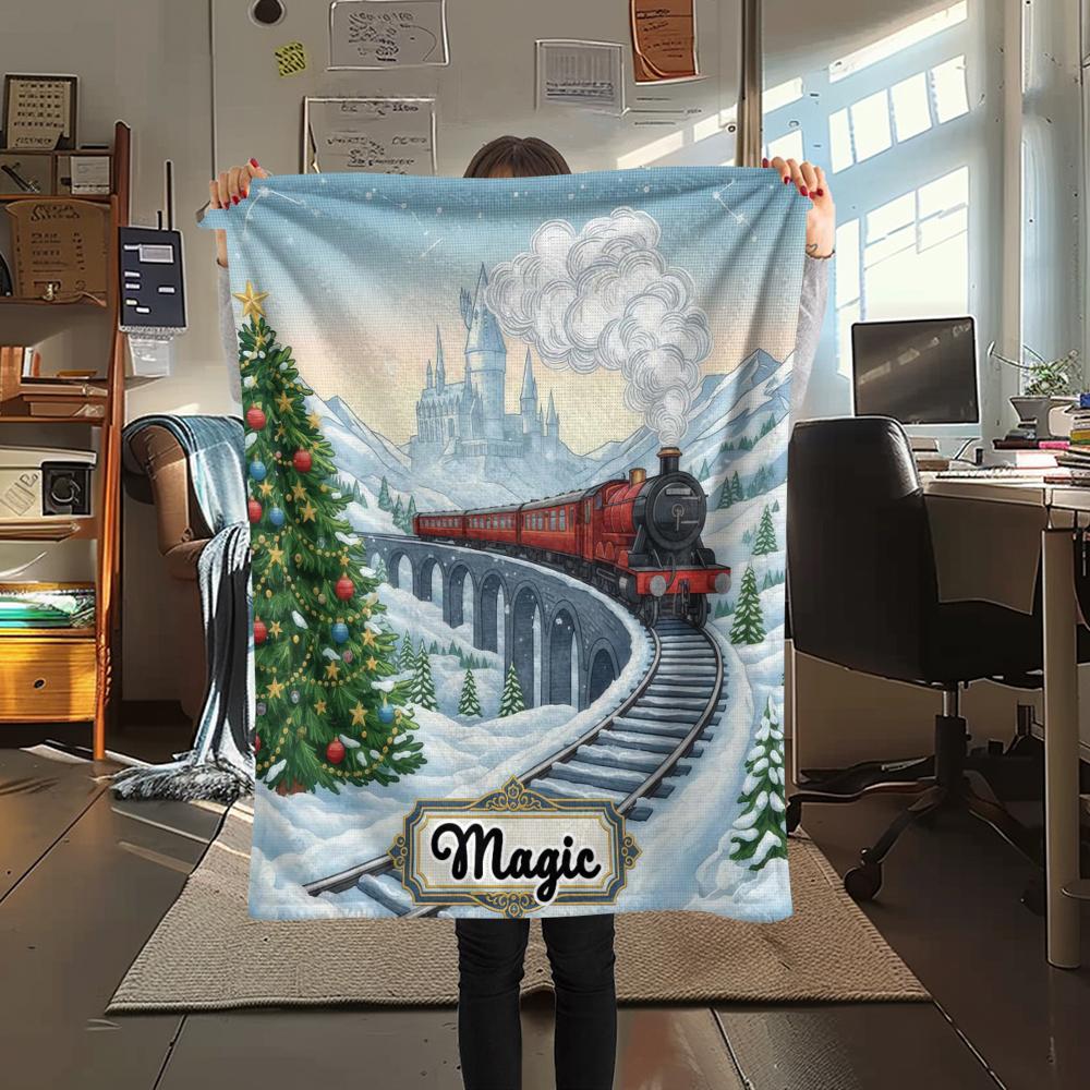 1 Peça Manta de Flanela com Estampa de Desenho Animado, Alta Qualidade Confortável para Todas as Estações, Decoração de Casa, Calor e Conforto, Perfeita para Presente de Natal Aniversário