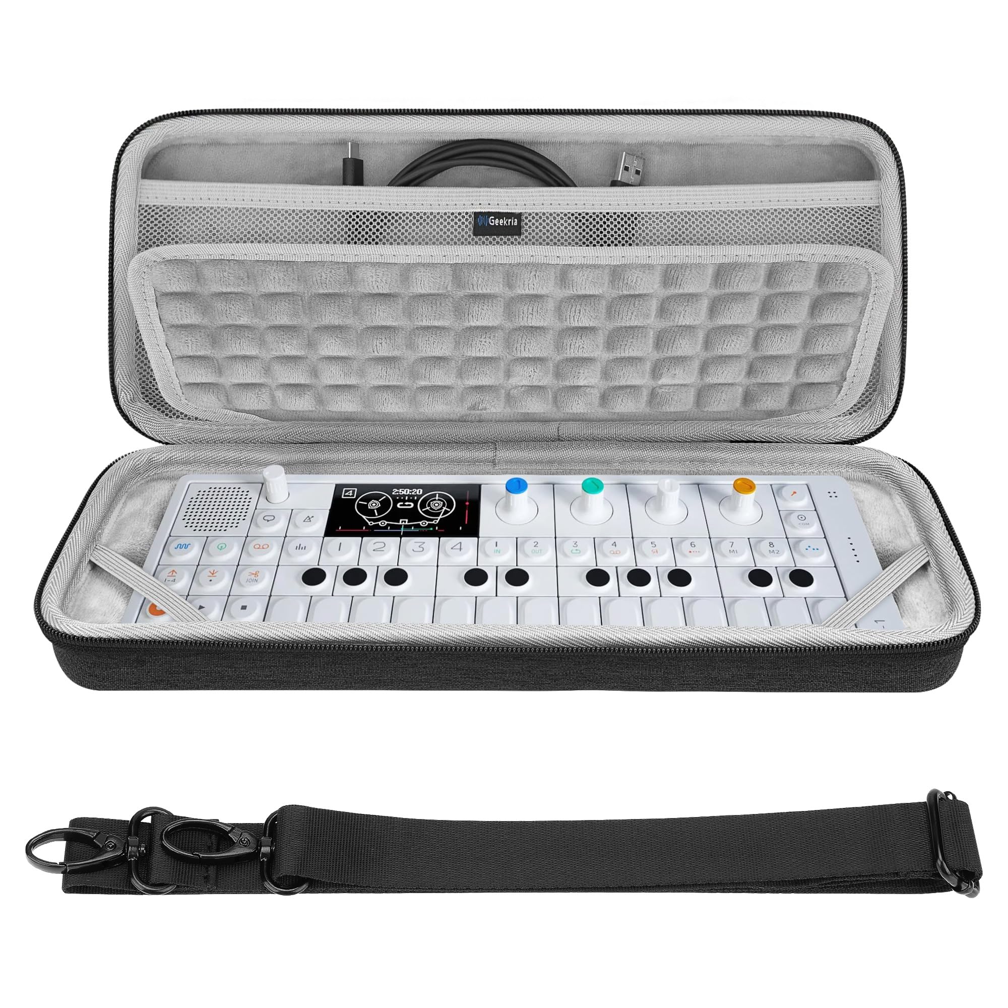 GEEKRIA Hard Shell Travel Case for Teenage Engineering OP-1 Field OP-1 OP-XY Portable Synthesizer Dark Gray
