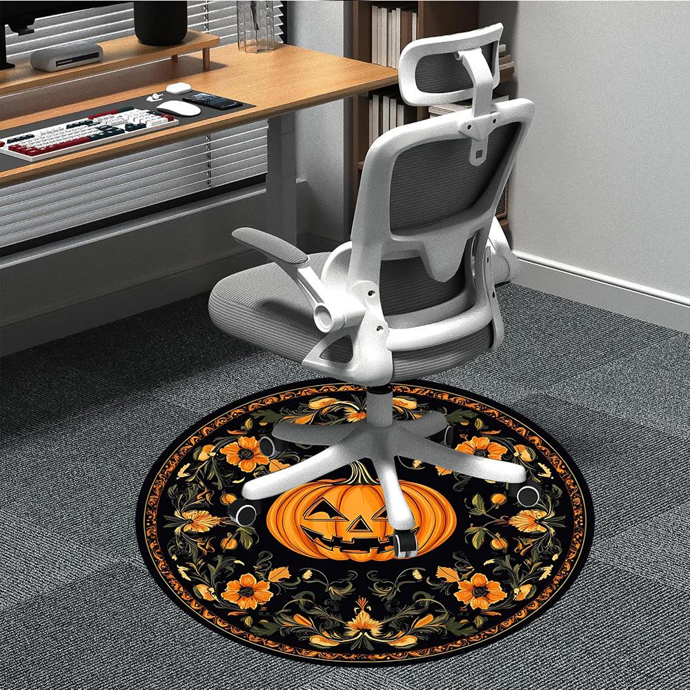 

1PC Halloween Pumpkin Decor Chair Carpet for Office Non-Slip, Lightweight, Machine Washable Rug for Office, Sleeping, Room - Holiday Decoryy25100912 80cm by 80cm