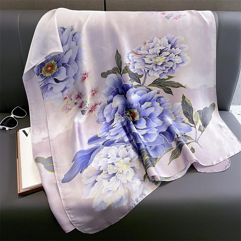 Luxury Brand Large Silk Scarf Women Fashion Print Shawls And Wrap Bufanda Foulard Female Beach Scarves Thin Soft Stoles Bandana