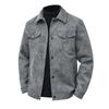 PU Jacket Men's Casual Jacket Retro American PU Leather Jacket Lapel Loose Jacket