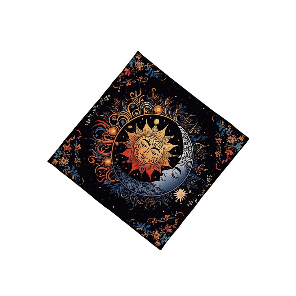 Sun Moon Pattern Astrology Tablecloth Tarots Divinations Tablecloth Altars Cloth Divinations Board Game Accessory