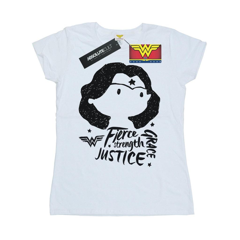 DC Comics Womens/Ladies Wonder Woman Fierce Sketch Cotton T-Shirt