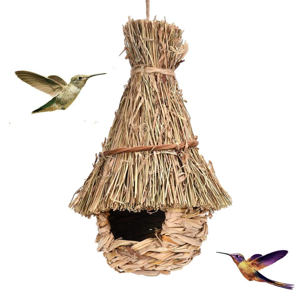 Creative handmade birdcage, grass woven bird nest  Finch Bird House for Garden Decoration Exquisite Outdoor Decors for Garden