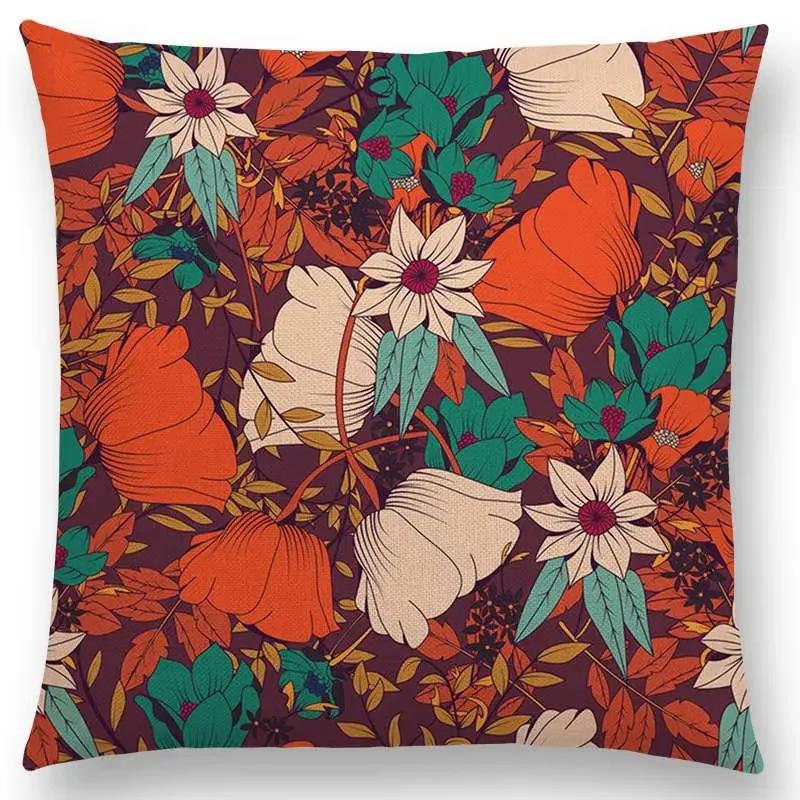 Botanical Floral And Butterfly Cushion Cover Beautiful Flowers Garden Mini Prints Home Decor Sofa Throw Pillow Case