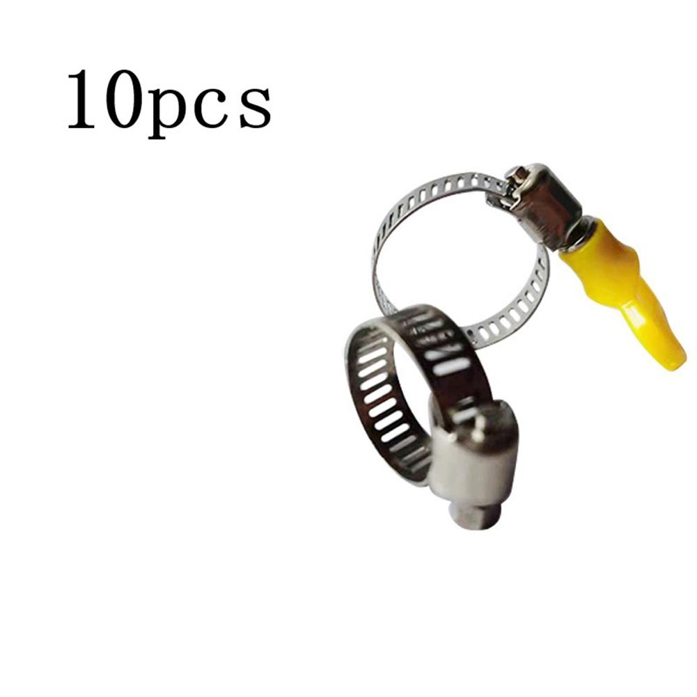 Stainless Steel Hose Clips with Plastic Handle Set of 10 Adjustable Worm Drive