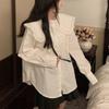 Solid Color Women's Shirt French Style Peter Pan Collar Single Breasted Female Long Sleeved Shirts Spring New Loose Sweet Ladies Front Open Top