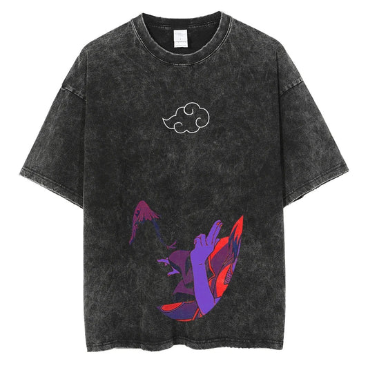 Japanese Anime Berserk Retro Washed T-shirt Men and Women Summer Harajuku Y2K Clothing Fashion Round Neck Short Sleeved Tee