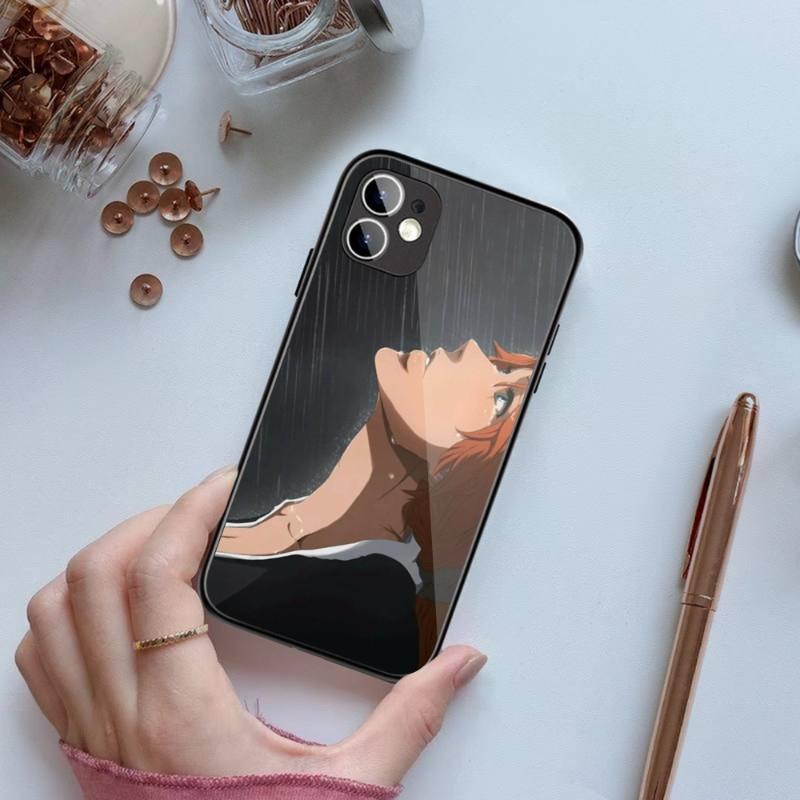 Rangiku Bleach Manga Phone Case For IPhone 14 13 12 11 XS X 8 7 6 Plus Mini Pro Max SE 2022 Black PC TPU Glass Phone Cover